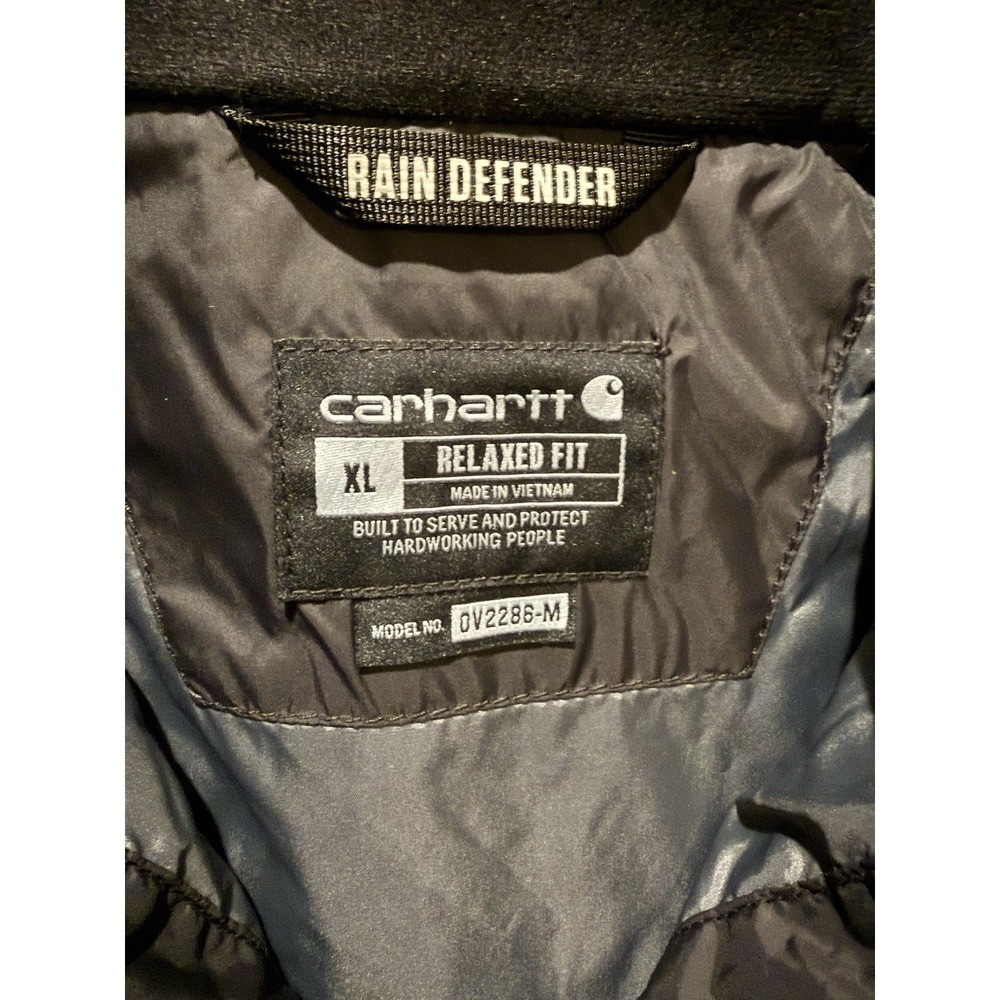 Carhartt Vest Mens Medium Black Gilliam Rain Defender Insulated Quilted 102286 - Picture 4 of 10